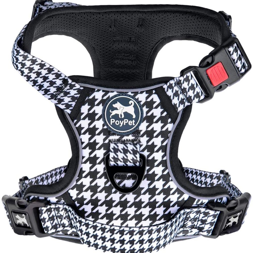 PoyPet No Pull Dog Harness, [Release at Neck] Reflective Adjustable No Choke Pet